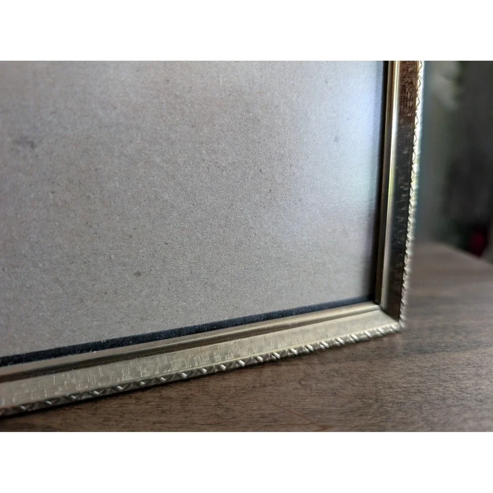 Vintage Brass Double Folding Picture Frame 8x10 Gold Ornate Hinged Hollywood